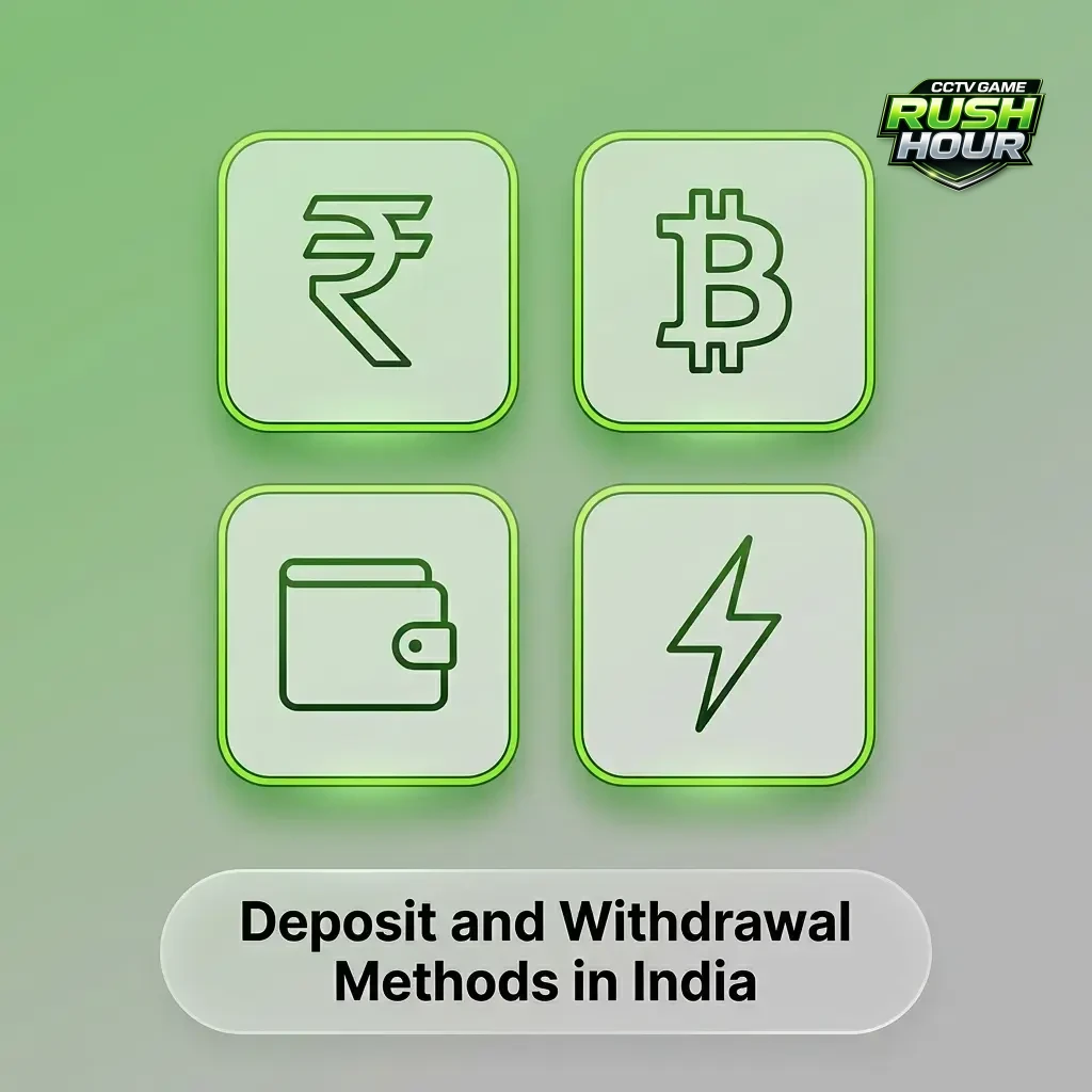 Indian casino deposit and withdrawal methods including UPI, PhonePe, PayTM, Google Pay, Net Banking, and crypto options