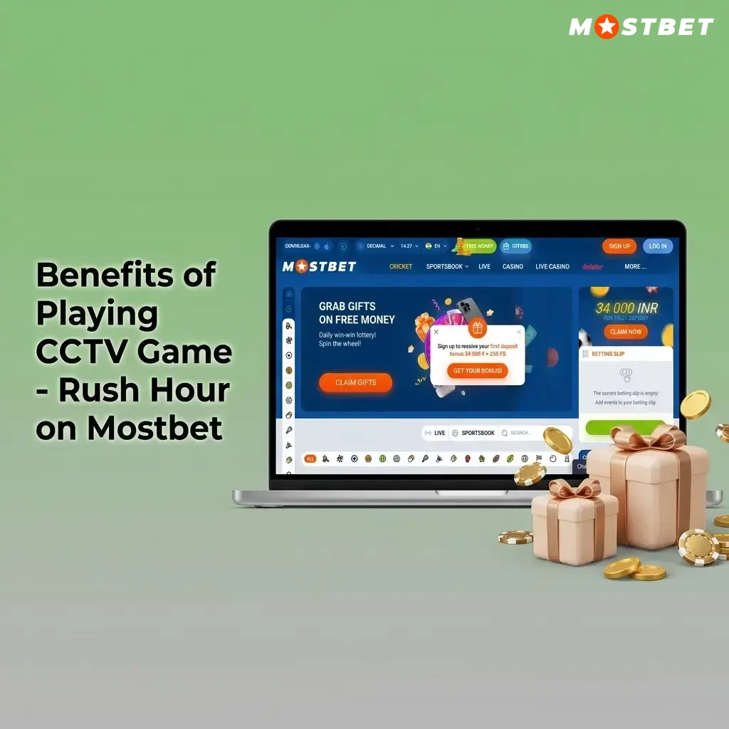 Benefits of playing CCTV Game Rush Hour on Mostbet including 97% RTP, INR deposits, live stats and free demo mode