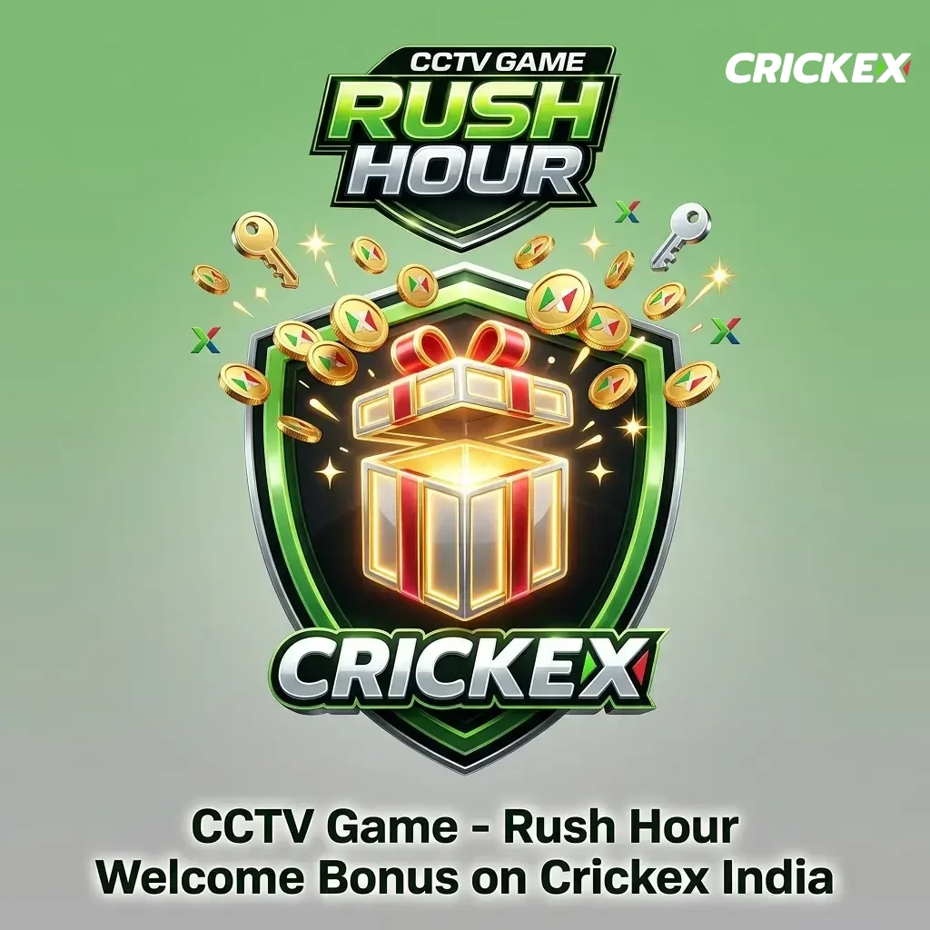 CCTV Game Rush Hour welcome bonus on Crickex India offering 300% sports bonus up to ₹7,000 for new players