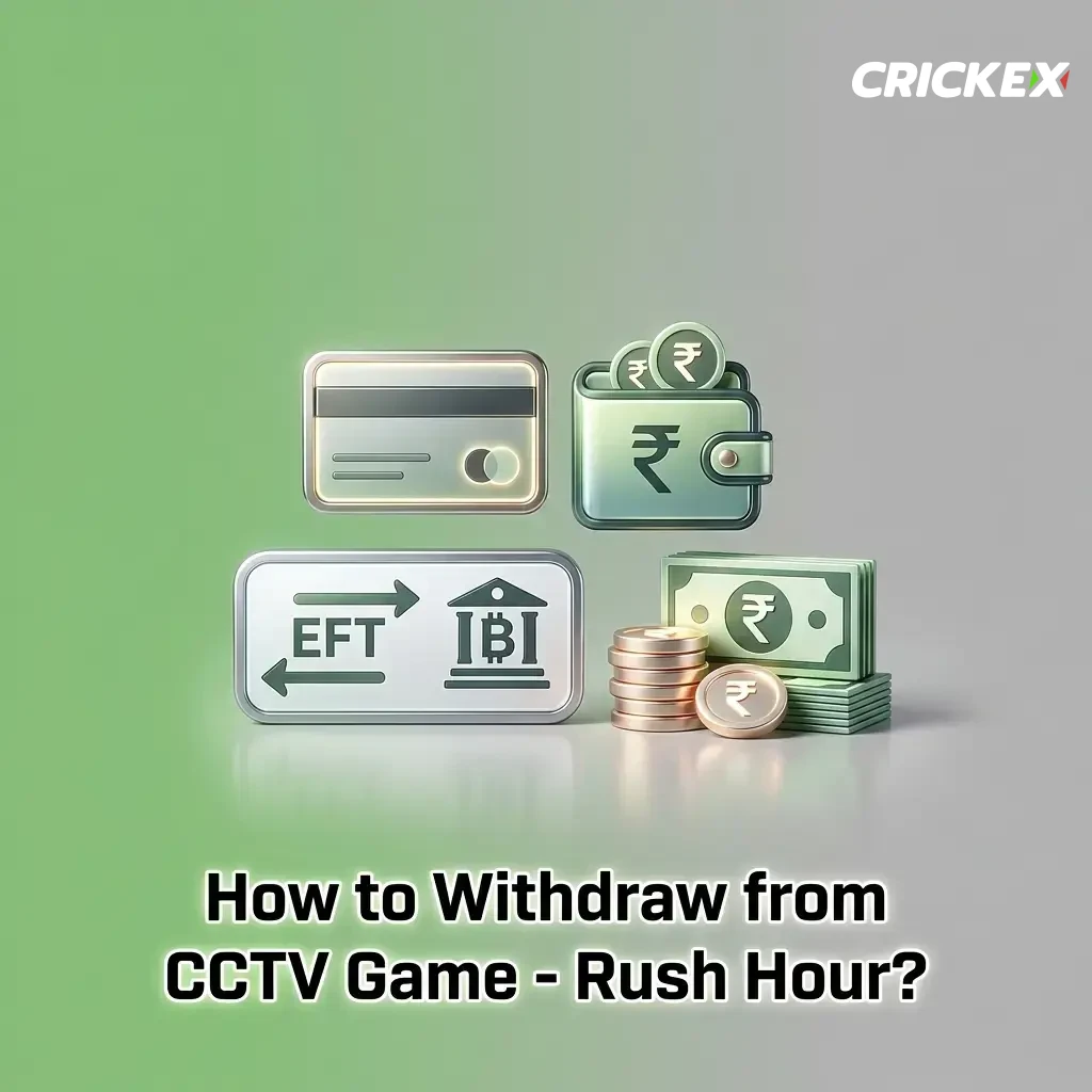 Crickex app withdrawal steps for CCTV Game Rush Hour showing KYC verification and cashout process