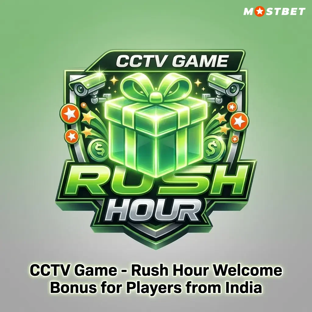 Mostbet 125% welcome bonus plus 250 Free Spins on CCTV Game Rush Hour for new players in India